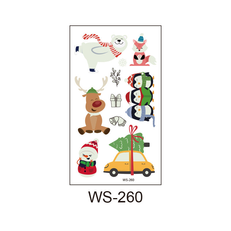 Santa Claus Glow-in-the-Dark Temporary Tattoo Sticker Set Secondary image
