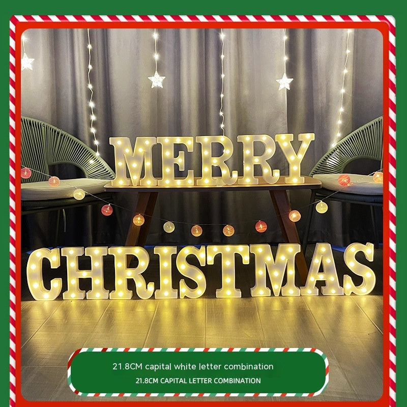 Christmas letter lights setup for seasonal display