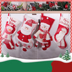 Red and white cloth Christmas stocking decoration for holiday home decor