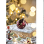 Set of 6 red glass Christmas ball ornaments hanging on a tree branch