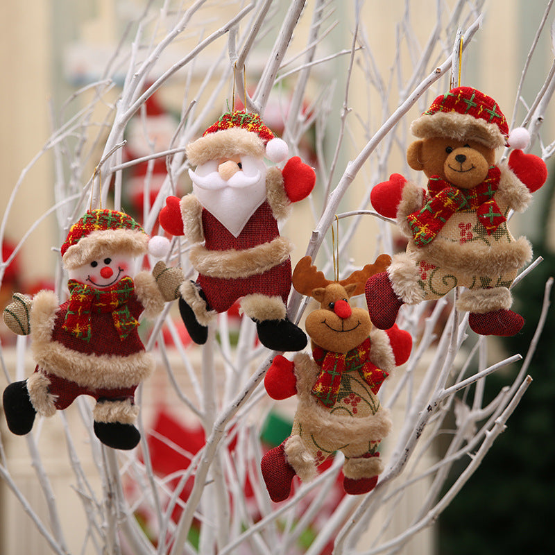 Red and gold Christmas ornament with religious charm