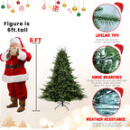 Green PE/PVC Christmas tree with memory wire branches in open space