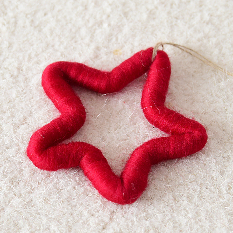 Wool Felt Snowflake and Star Christmas Ornaments Secondary image