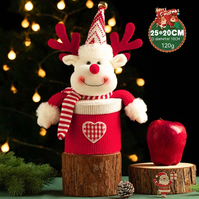 Festive flannel candy gift box with Christmas motif for holiday gifting and home accents