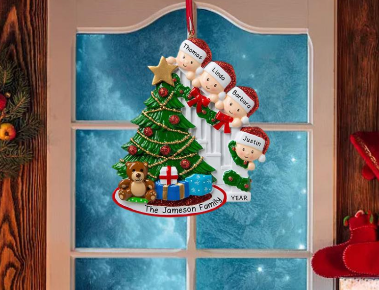 Faith Christmas Resin Pendant - tree ornament style