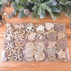 Handcrafted wooden Christmas pendant with carved star design