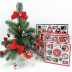 Set of wooden Christmas ornaments displaying various decorative designs for faith homes