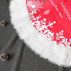 Christmas tree skirt shown flat displaying holiday-ready design