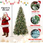Family gathered around decorated Christmas tree in cozy home setting