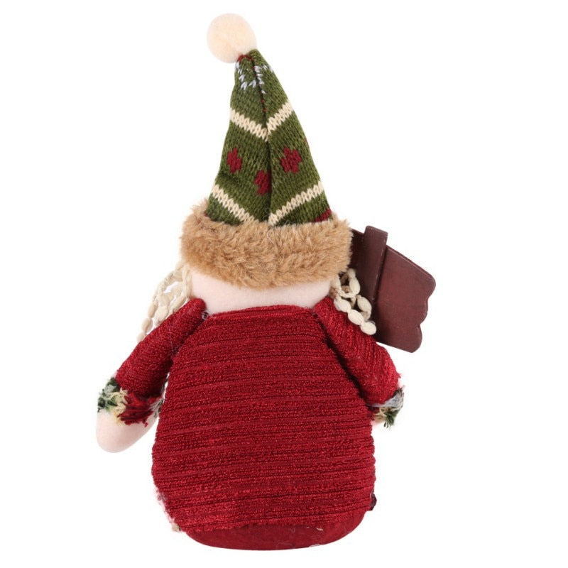 Whimsical Christmas fabric figures featuring Santa Claus design for holiday home decor
