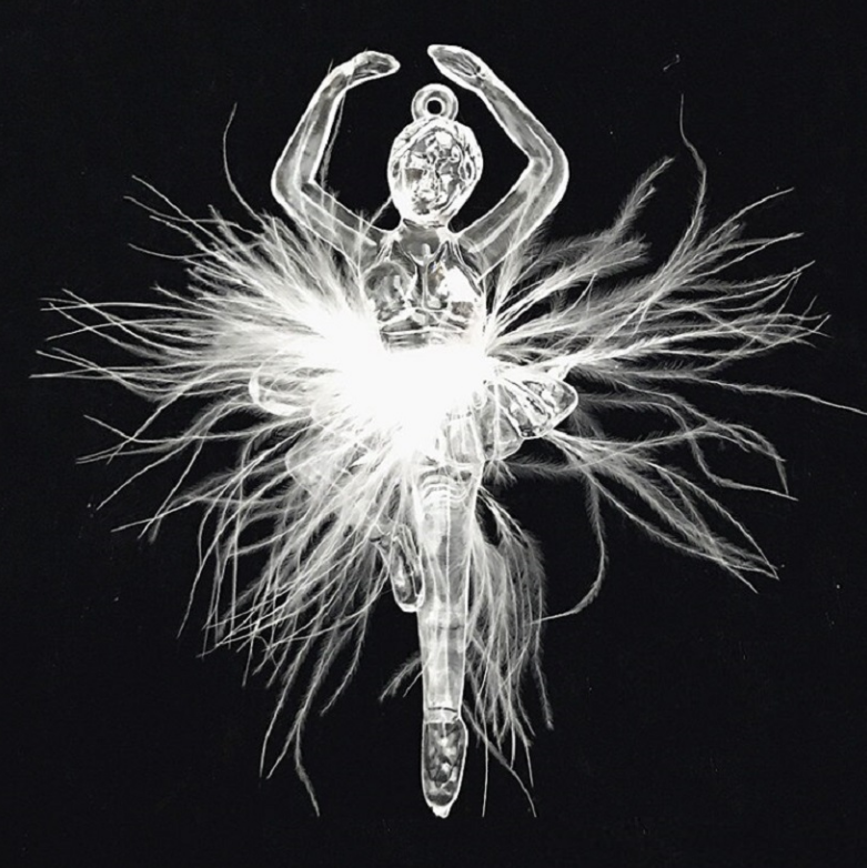 Christmas Dancing Girl Acrylic Pendant with graceful ballet pose