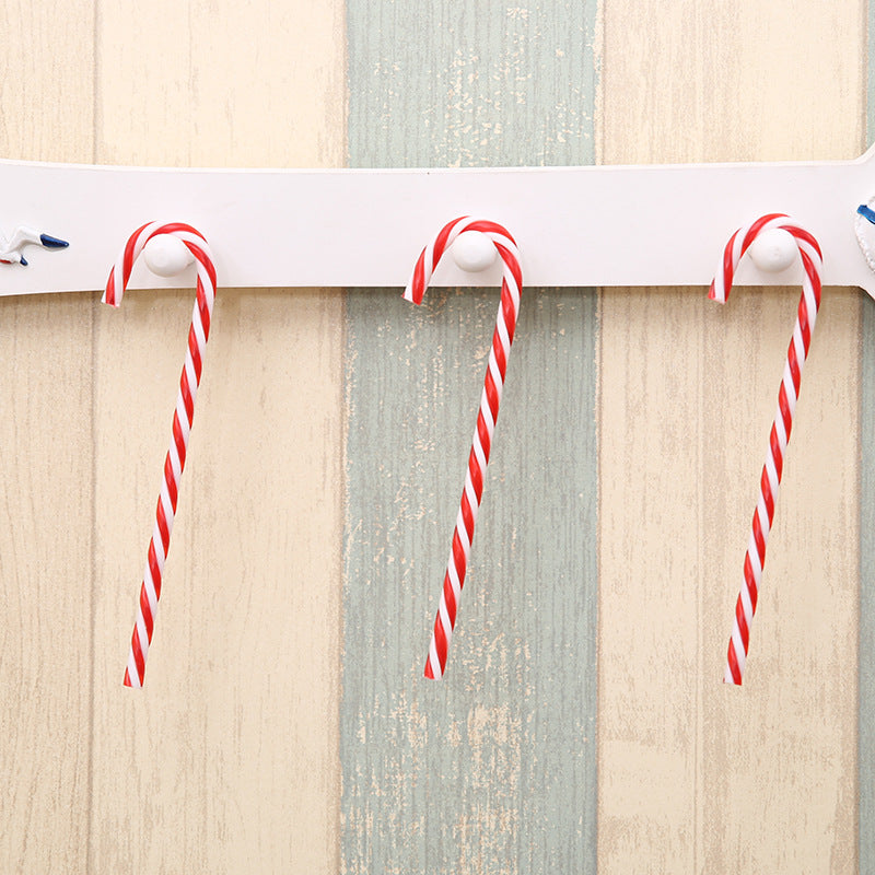 Christmas holiday candy cane pendant decorations in red and white
