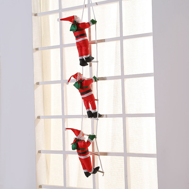 Santa Claus ladder Christmas ornament with festive appeal Main image