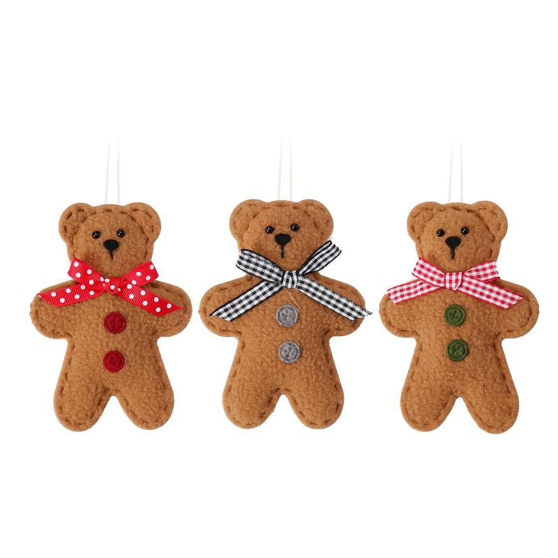 Little cookie bear pendant ornament for festive Christmas tree display