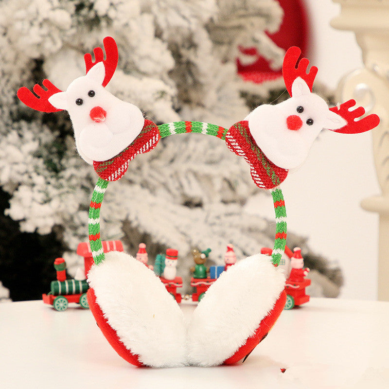 Elk Christmas headband earmuffs festive home decor accessory