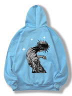 Jesus letter print hoodie in black color for women