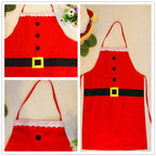 Red Christmas apron suitable for adult and child sizes