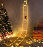 Christmas yard decoration with Santa Claus and glowing lights