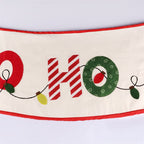 Textured non-woven fabric and linen Christmas tree skirt for holiday decor