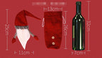 Festive faceless doll bottle cover in red for Christmas decorating