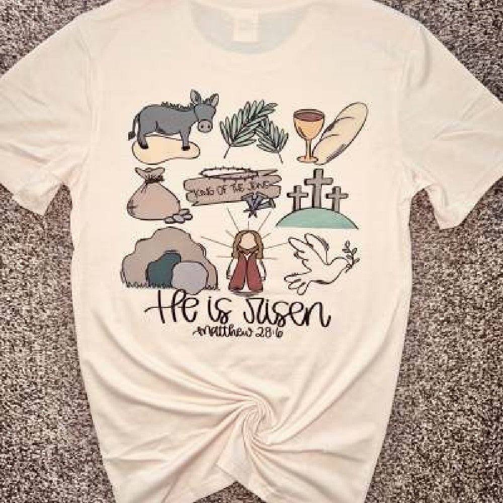 Jesus Resurrection short-sleeve Christian t-shirt displayed from a three-quarter angle