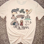 Jesus Resurrection short-sleeve Christian t-shirt displayed from a three-quarter angle