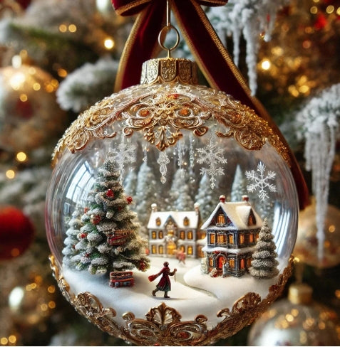 Holiday decoration featuring whimsical cosmic fairy tale planet
