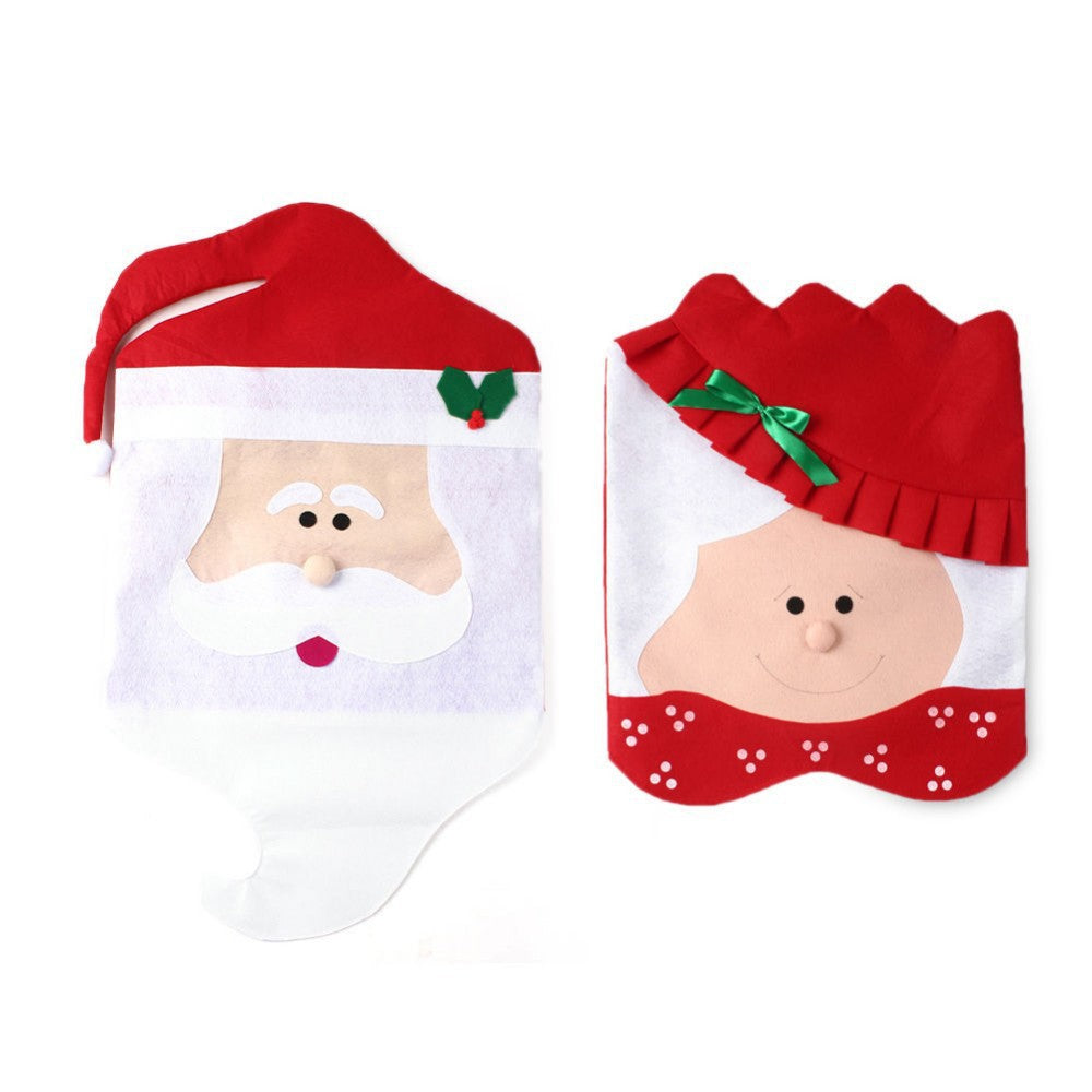 Christmas Chair Cover with Cutlery Holder - Holiday Home Decor Secondary image