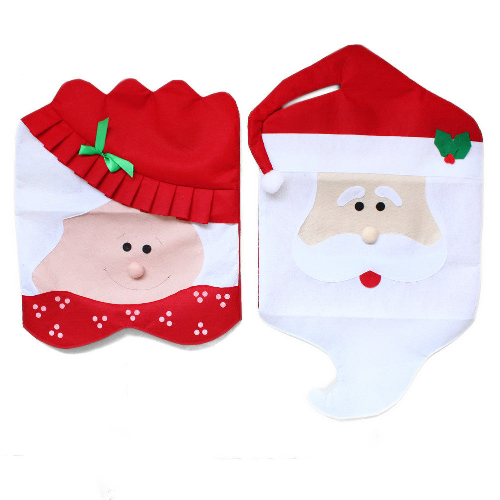 Flannel Christmas chair cover protecting furniture during festive holiday meals