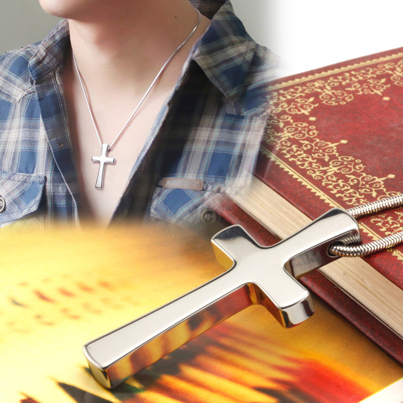 Glossy Gold Cross Pendant - Christian Jewelry Secondary image