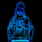LED night light with colorful 3D Jesus imagery glowing softly