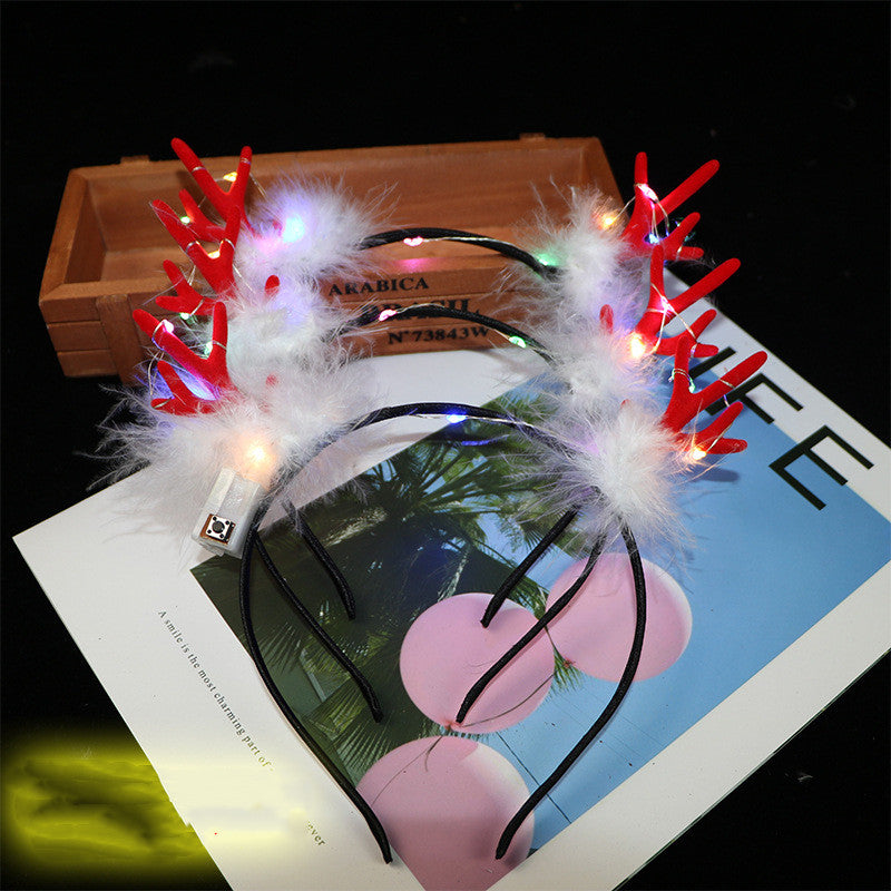 Light-up Christmas antlers headband for holiday party celebrations and fun
