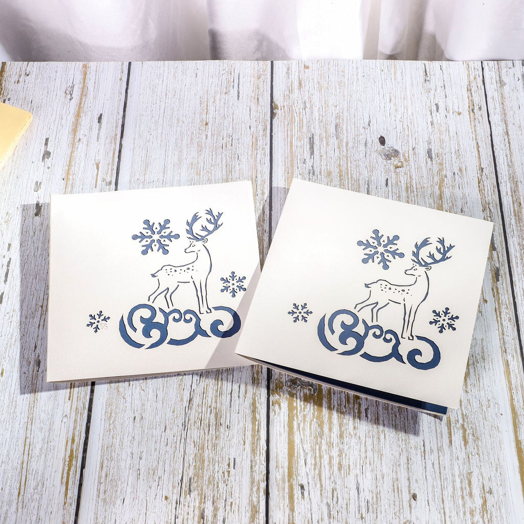 Handmade festive cards with elk theme ideal for holiday gift giving