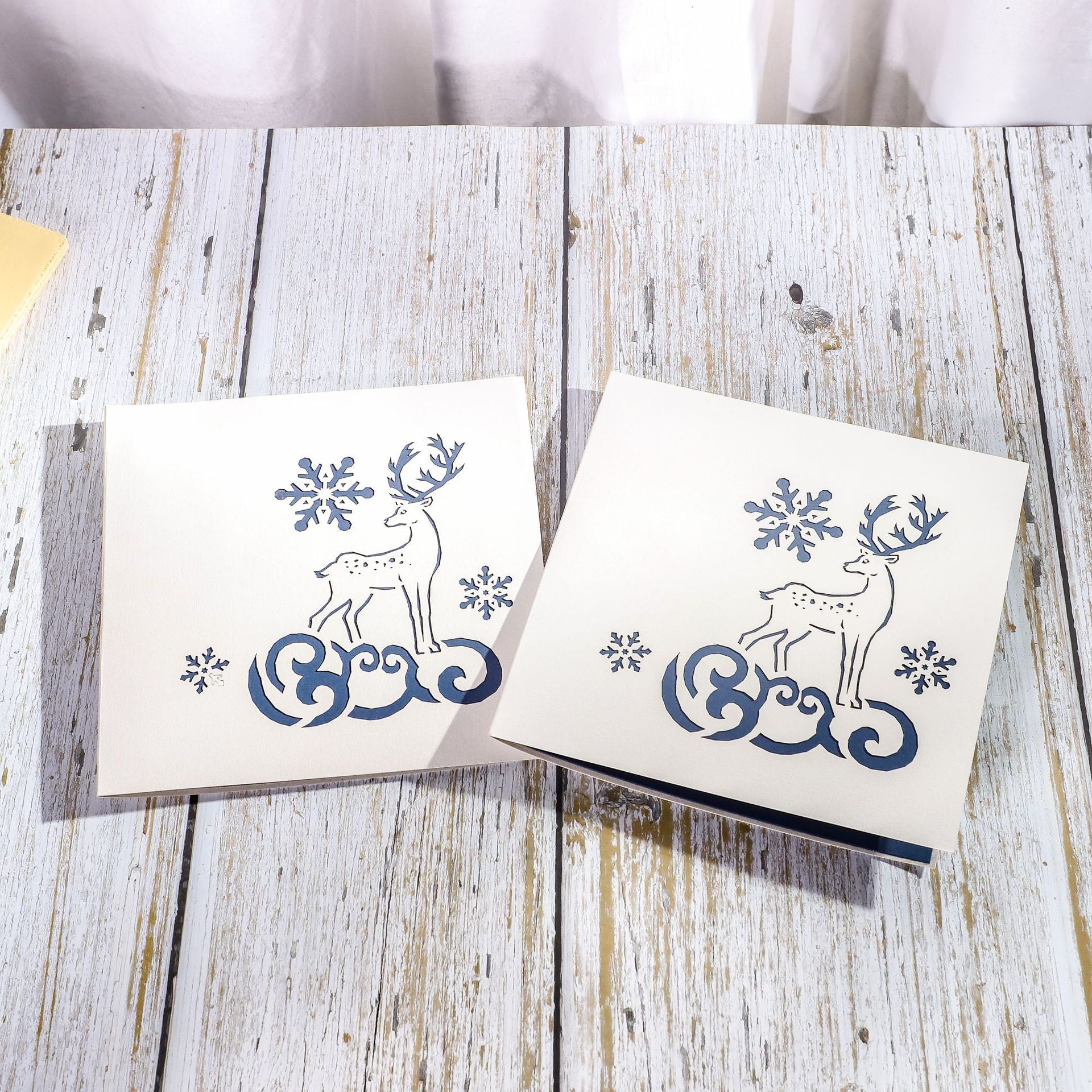 Handmade festive cards with elk theme ideal for holiday gift giving