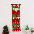 Advent calendar hanging storage bag made of non-woven fabric in Christmas red