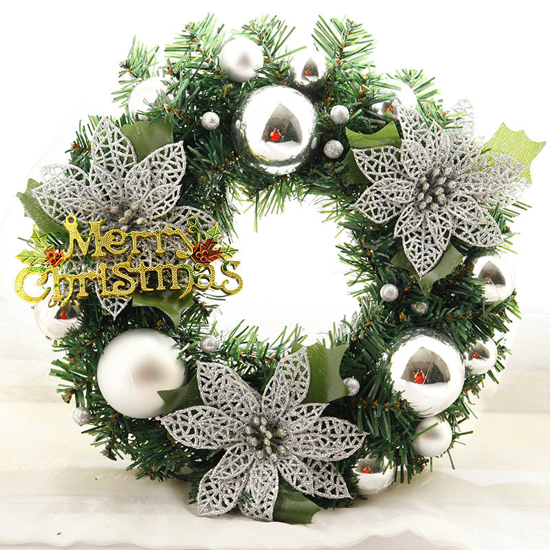Festive multicolor Christmas wreath for front door holiday decoration