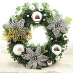 Festive multicolor Christmas wreath for front door holiday decoration