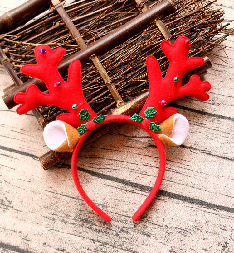 Antler headband in soft cloth for children and adults holiday fun