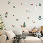 Christmas wall sticker set featuring bright holiday designs for festive home decorating