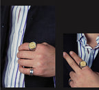 Ring face displaying the St. Benedict Medal design for Catholic devotion