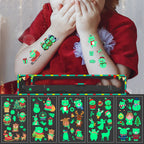 Set of Santa Claus temporary tattoos featuring various designs
