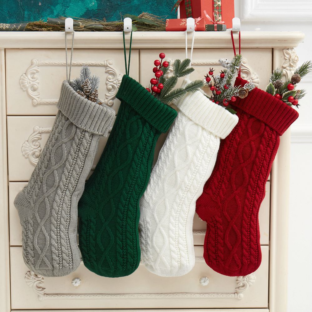 Holiday stocking in classic red with white trim for Christmas Eve celebrations