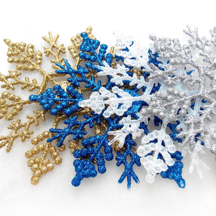 Shimmering snowflake hanger in festive color for Christmas tree