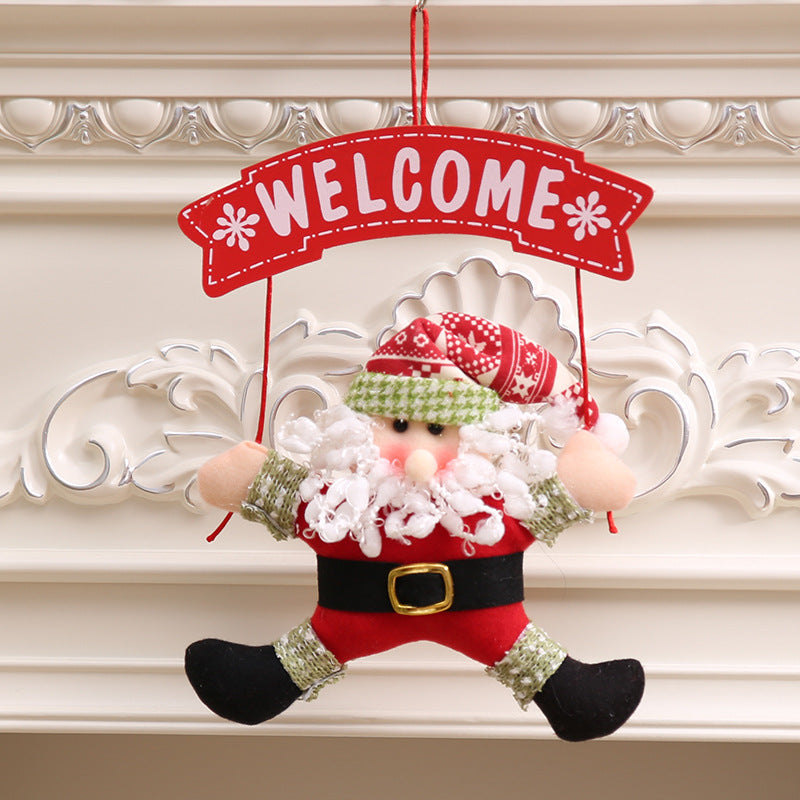 Christmas cloth garland door hanger showcasing holiday-themed textile design