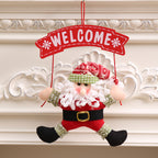 Christmas cloth garland door hanger showcasing holiday-themed textile design