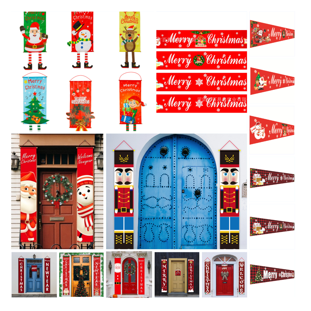 Festive Christmas hanging banner bringing holiday warmth to your home
