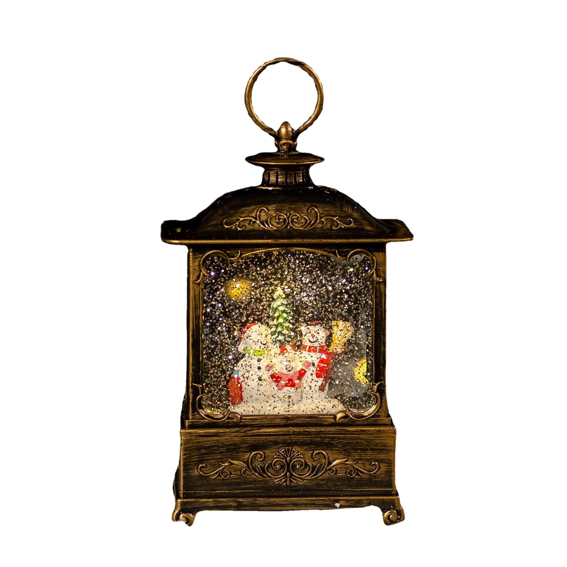 Festive Crystal Lamp Music Box with warm glowing light for Christmas ambiance