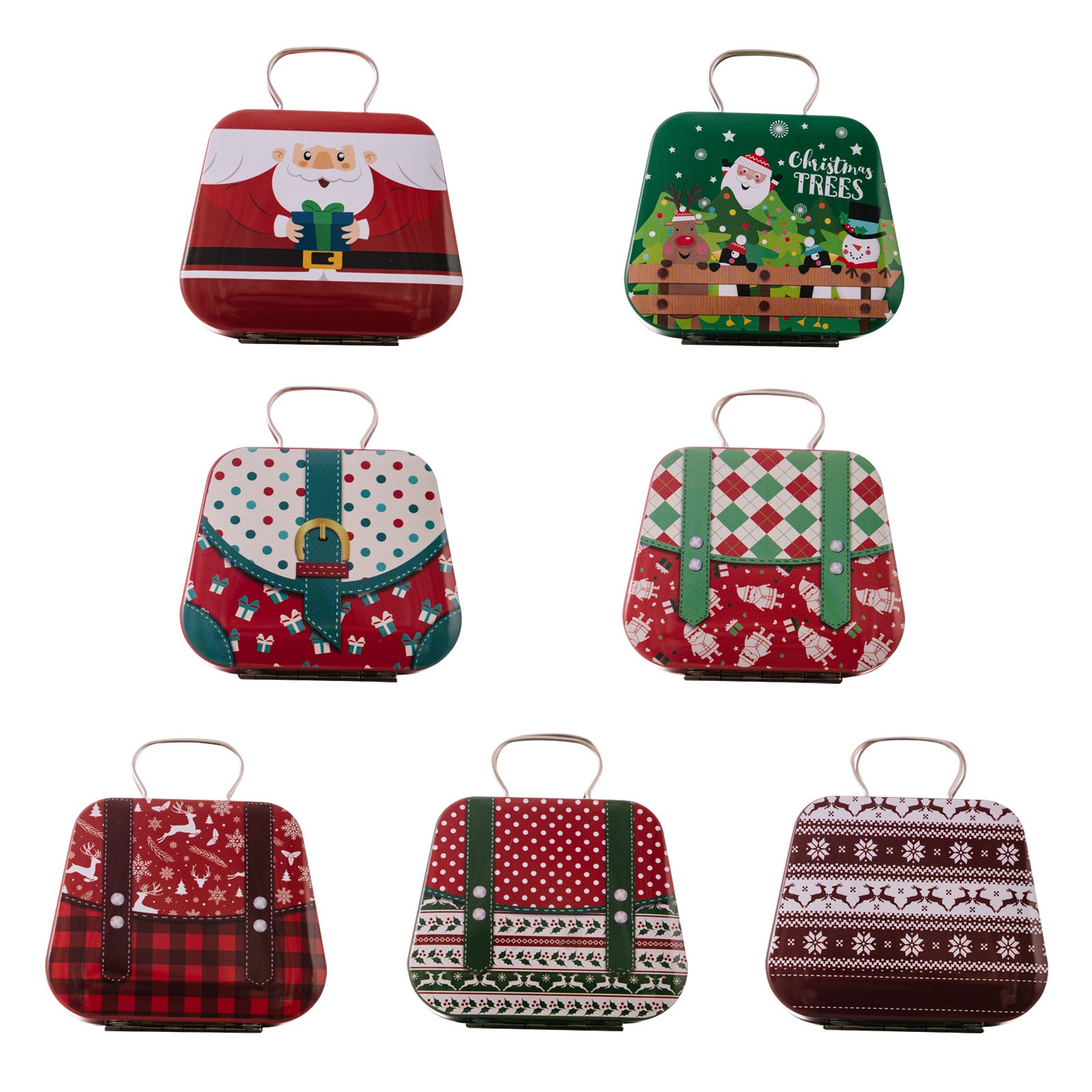 Decorative Christmas candy box shaped like handbag for festive home display