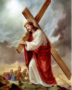 Luminous diamond painting cross religious artwork