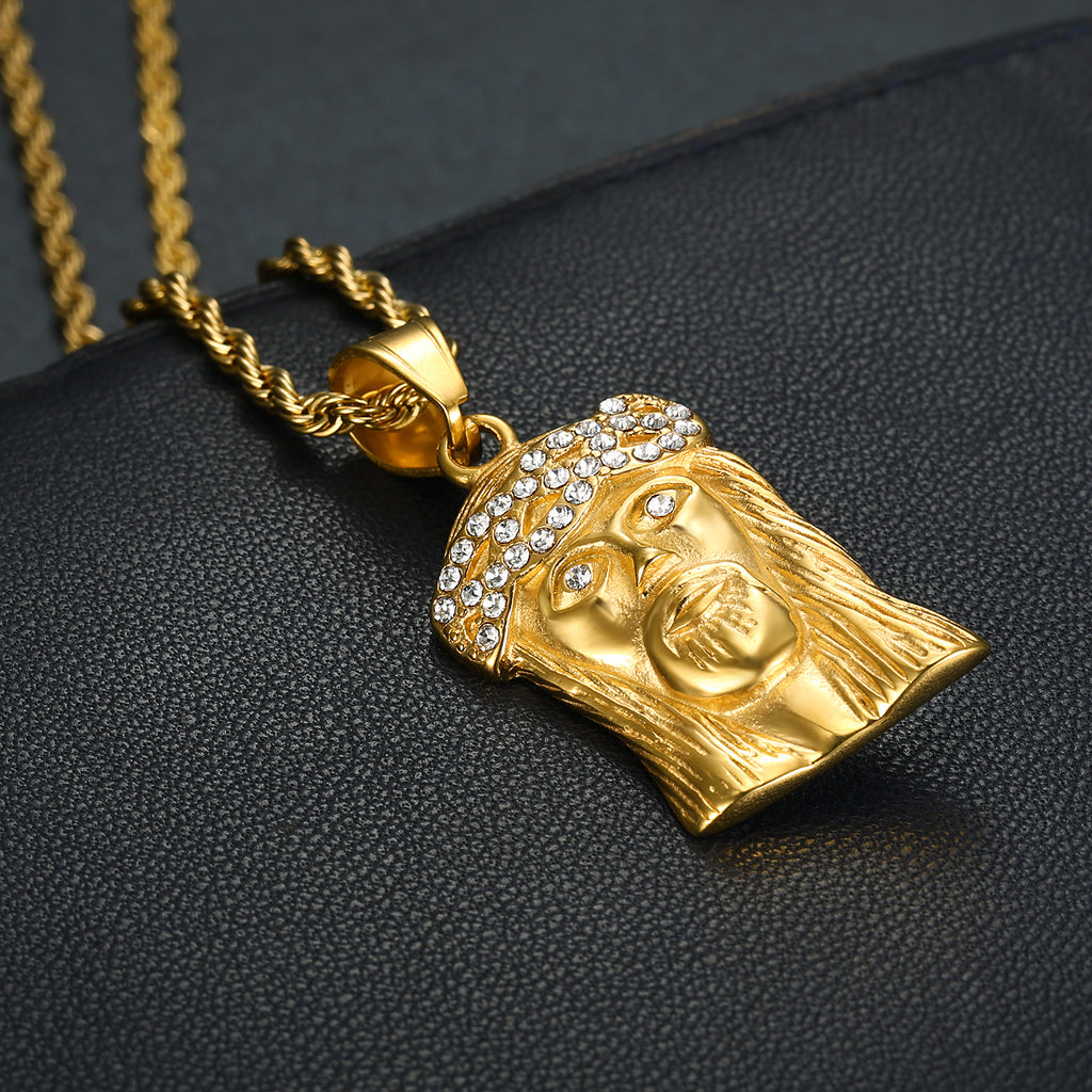 Stainless steel cross necklace with chain detail